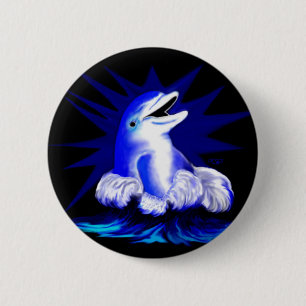 Lachender Delfin 2 Inch Round Button