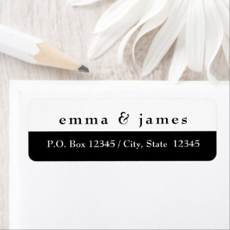 Lâches d'adresse de retour en noir et blanc modern