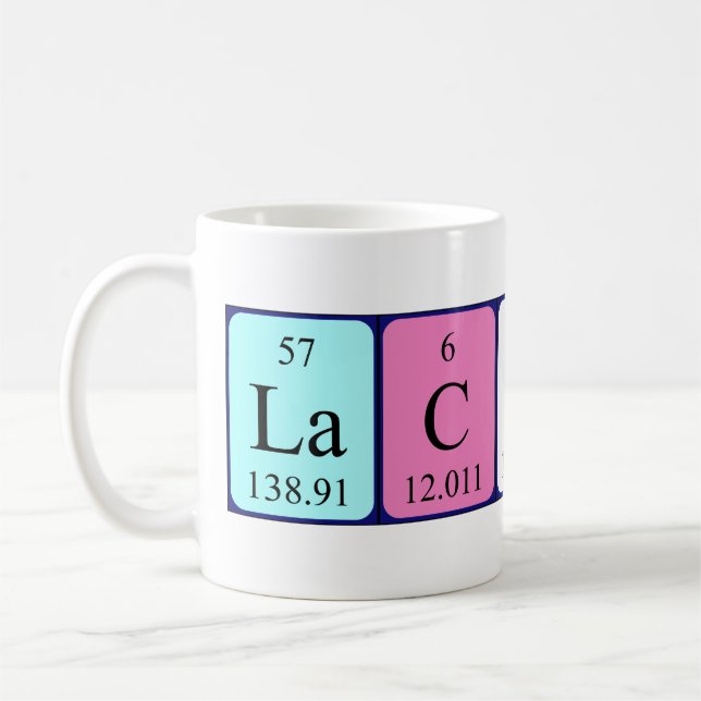 Lachlin tasse de nom de table périodique (Gauche)