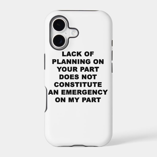 Lack of Planning (Back)