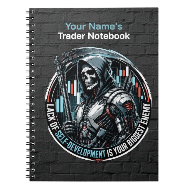 Lack of Self-Development Black Brick Cyber Reaper Notebook (Front)