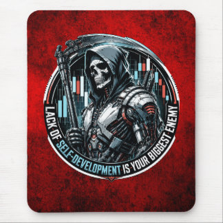 Lack of Self-Development Crimson Red Cyber Reaper Mouse Pad