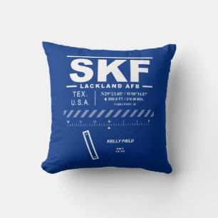 Lackland AFB Air Force Base SKF Throw Pillow