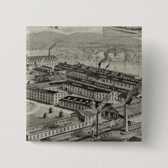 Laconia Car Company 2 Inch Square Button (Front)