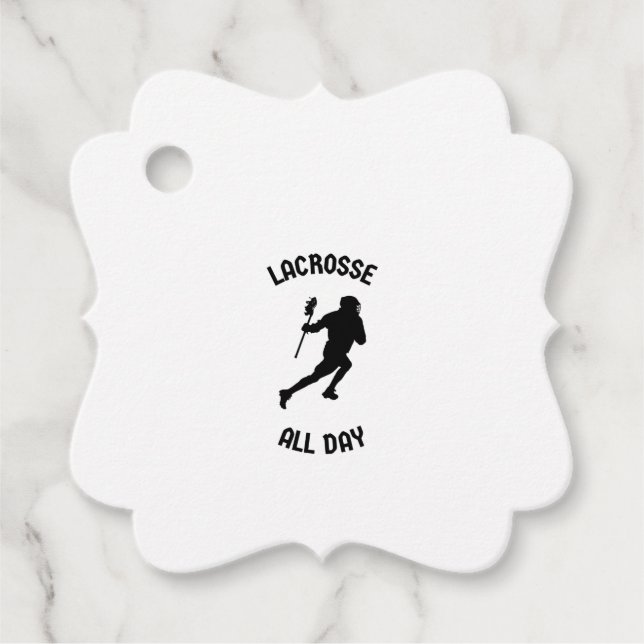 Lacrosse all day favour tags (Front)