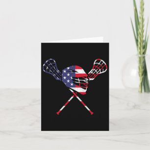 Lacrosse American Flag Card