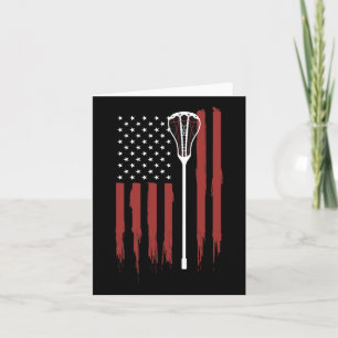 Lacrosse American Flag - Lacrosse Stick Flag Shirt Card
