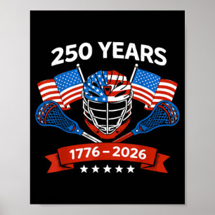 Lacrosse American Flag Lax Helmet Sticks 4th of Poster