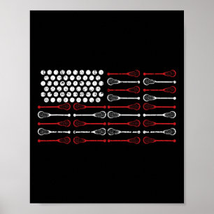 Lacrosse American Flag Lax Mom Design Poster
