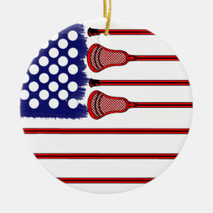 Lacrosse Americas Game Ceramic Ornament