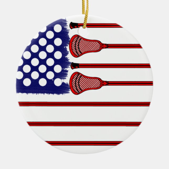 Lacrosse Americas Game Ceramic Ornament (Front)