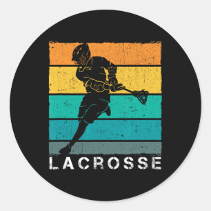 Lacrosse Apparel Vintage Flag Sport  Classic Round Sticker