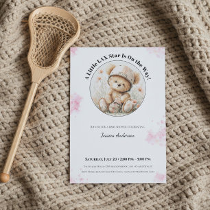 Lacrosse Baby Shower Invitation for Girl