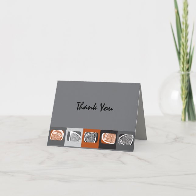 LACROSSE  Bar Mitzvah Invitation Thank You Card (Front)