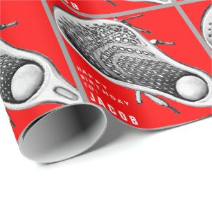 Lacrosse Birthday Gift Wrapping Paper