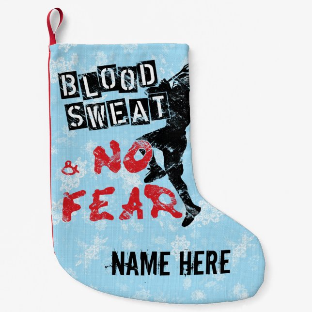 Lacrosse Blood Sweat No Fear Christmas Stocking (Front)