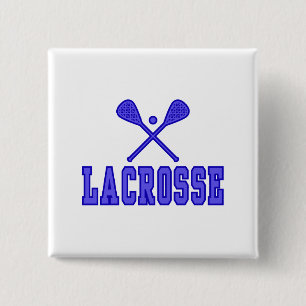 Lacrosse blue 2 inch square button