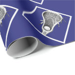 Lacrosse Blue Gift Wrapping Paper<br><div class="desc">Lacrosse gift wrap or blue team party decoration featuring lax sticks pattern on blue background.</div>