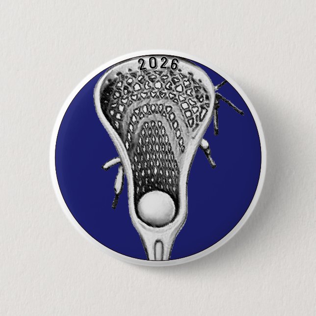 Lacrosse Blue Team Gifts 2 Inch Round Button (Front)