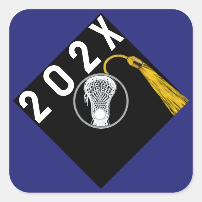 Lacrosse Blue Team Senior Night Square Sticker (Front)