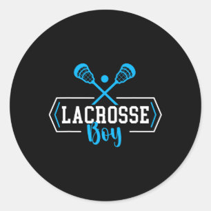 Lacrosse Boy Player Lacrosse Youth Kids Boys 1  Classic Round Sticker