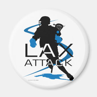 Lacrosse Boys LAX Attack Blue Magnet