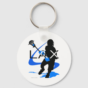 Lacrosse Boys LAX Blue Keychain