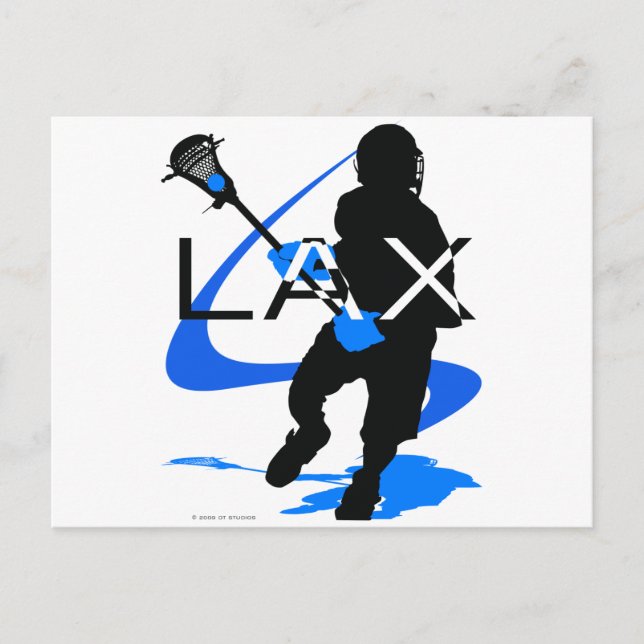 Lacrosse Boys LAX Blue Postcard (Front)
