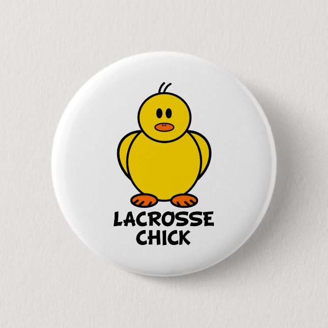 Lacrosse Chick 2 Inch Round Button (Front)