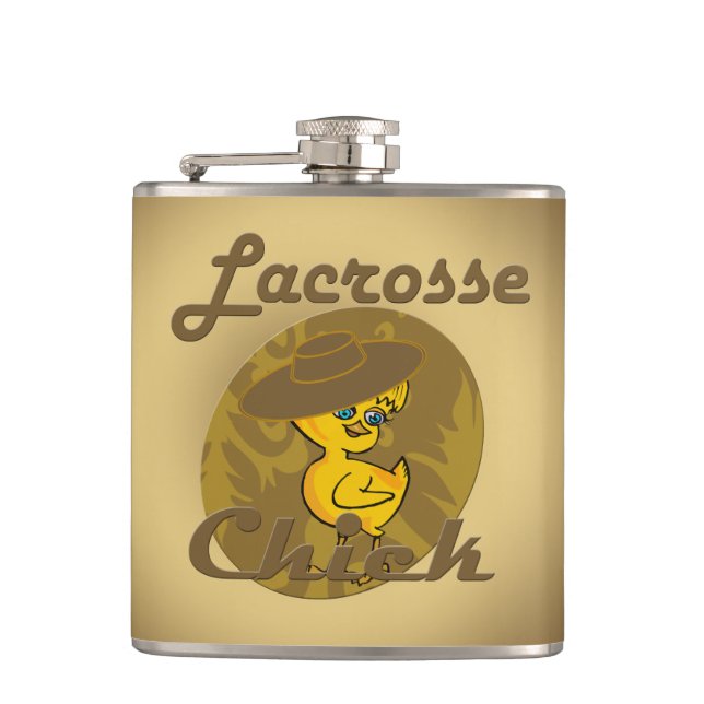 Lacrosse Chick #6 Hip Flask (Front)