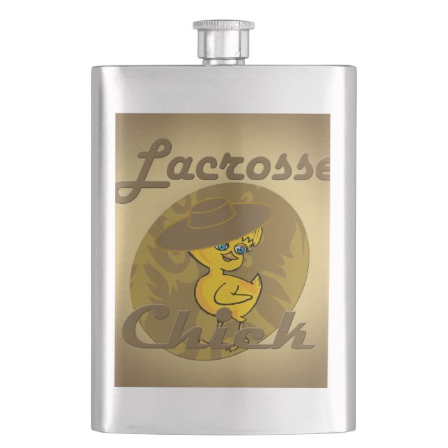 Lacrosse Chick #6 Hip Flask (Front)