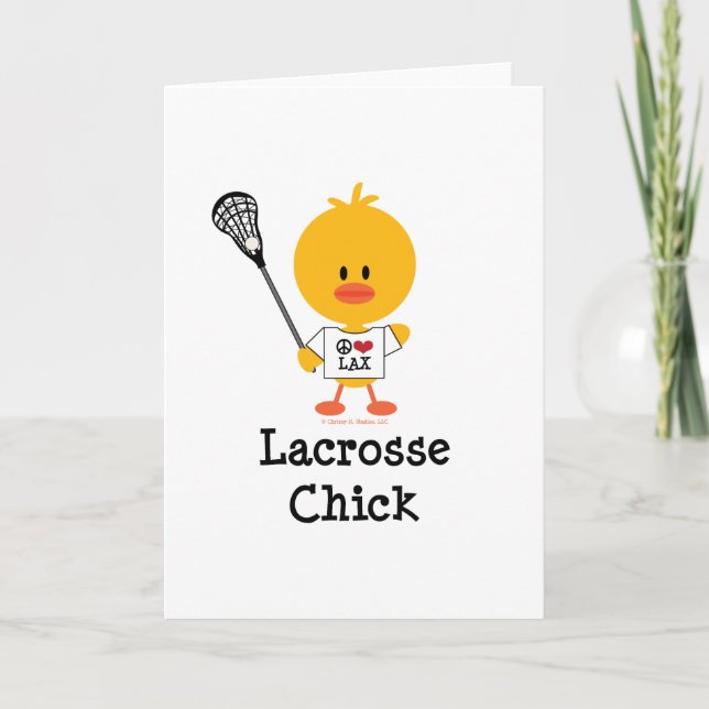 Lacrosse Chick Greeting Cards (Front)