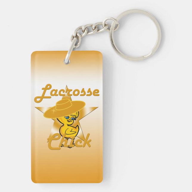 Lacrosse Chick  Keychain (Back)