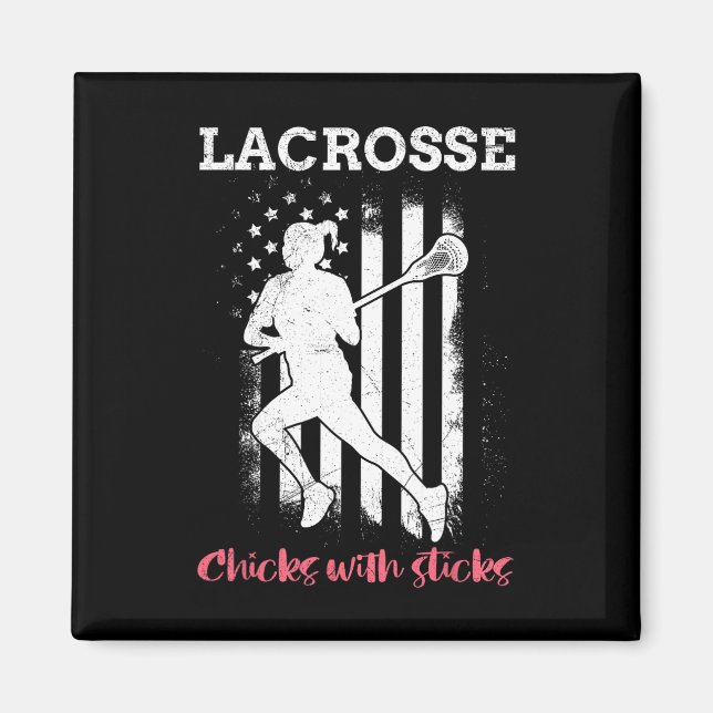 Lacrosse Chicks With Sticks Lacrosse  Magnet (Front)