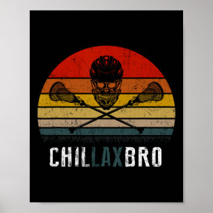 Lacrosse Chillax Bro Vintage Poster