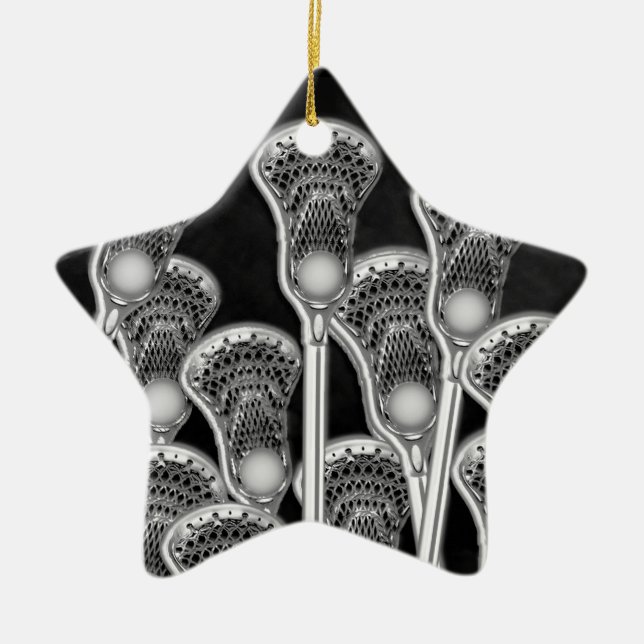 Lacrosse Christmas Ceramic Ornament (Front)