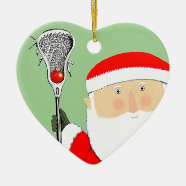 Lacrosse Christmas Collectable Ceramic Ornament (Front)