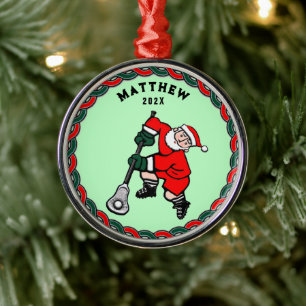 Lacrosse Christmas Collectable Metal Ornament