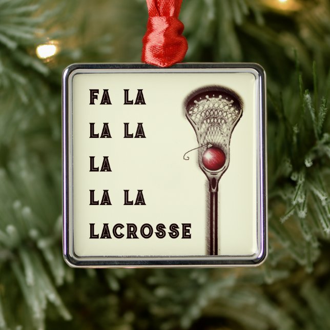 Lacrosse Christmas Collectable Metal Ornament (Tree)