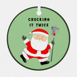 Lacrosse Christmas Collectable Metal Ornament