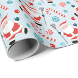 Lacrosse Christmas Gift Wrapping Paper<br><div class="desc">Unique lacrosse holiday gift wrap featuring Santa lax player and Christmas candy design to add cheers to the holiday season.</div>