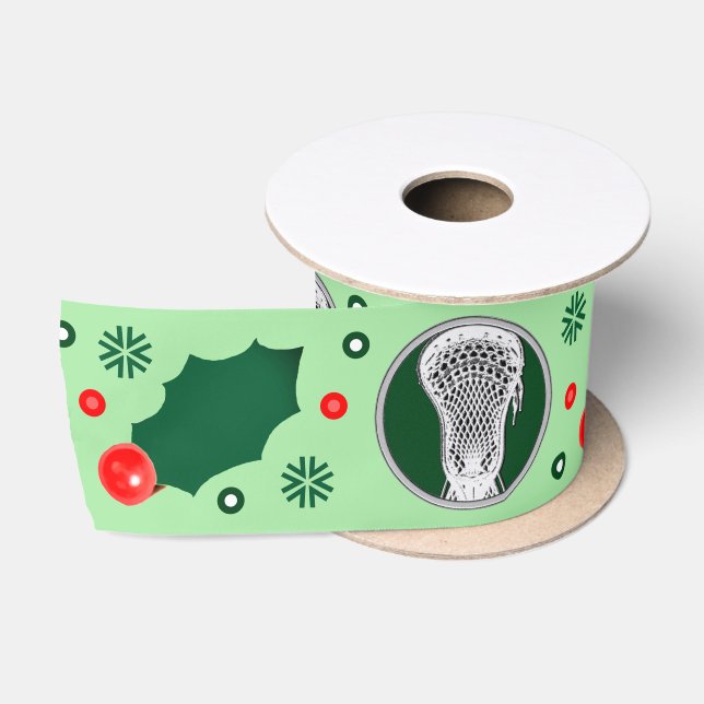 Lacrosse Christmas Holiday Gift Satin Ribbon (Spool)