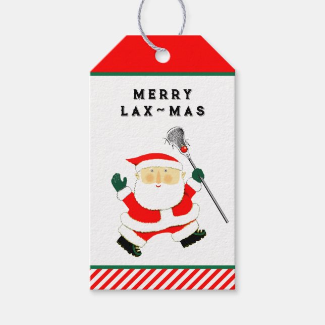 Lacrosse Christmas Holiday Gift Tags (Front)