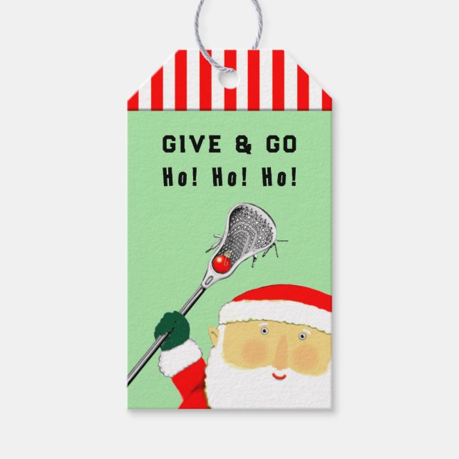 Lacrosse Christmas Holiday Gift Tags (Front)