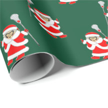 Lacrosse Christmas Holiday Gift Wrapping Paper