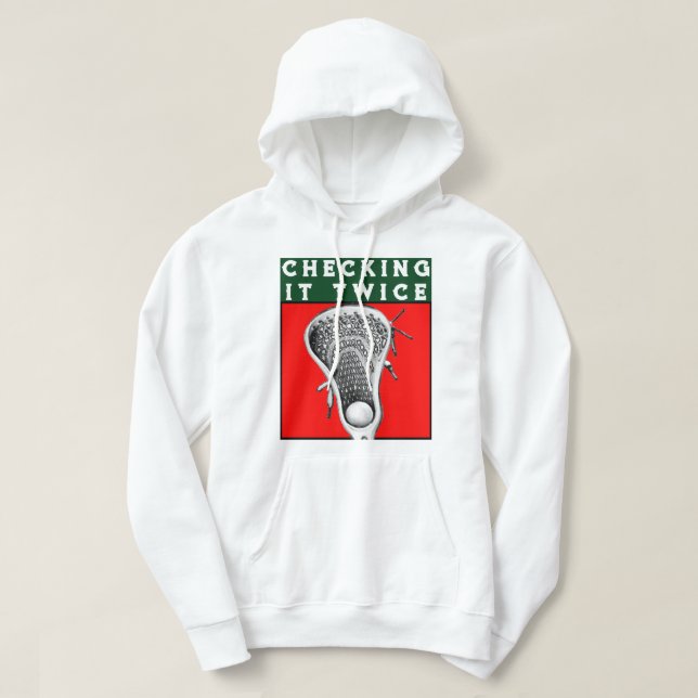 Lacrosse Christmas Holiday Hoodie (Design Front)