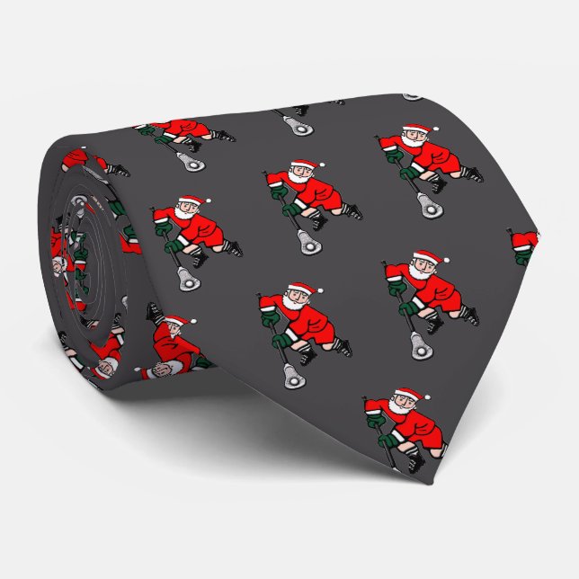 Lacrosse Christmas Holiday Tie (Rolled)