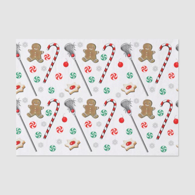 Lacrosse Christmas Holiday Tissue Paper (Front)