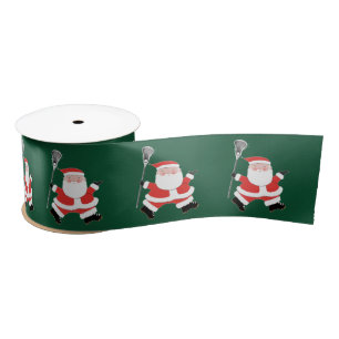 Lacrosse Christmas Satin Ribbon