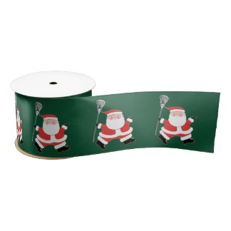 Lacrosse Christmas Satin Ribbon